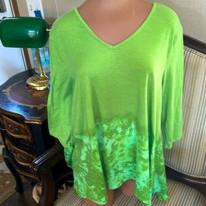 B.L.E.U.  Uneven Blouse Medium Green D023